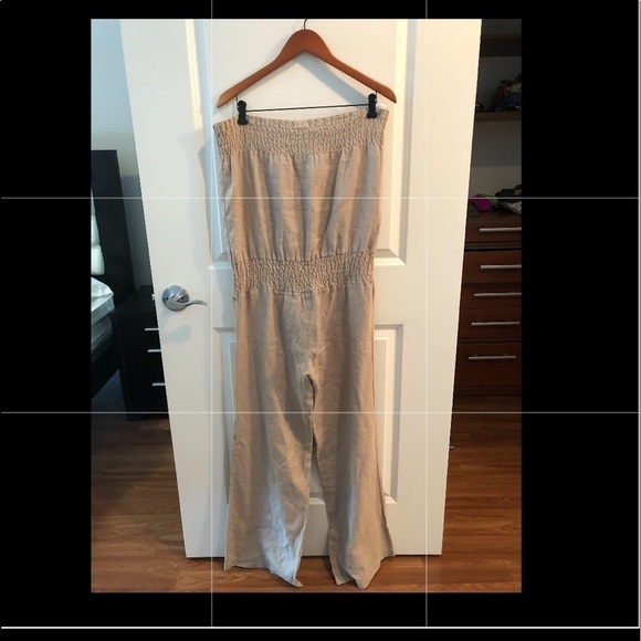 Young, Fabulous & Broke Strapless Linen Jumpsuit - Picture 12 of 16